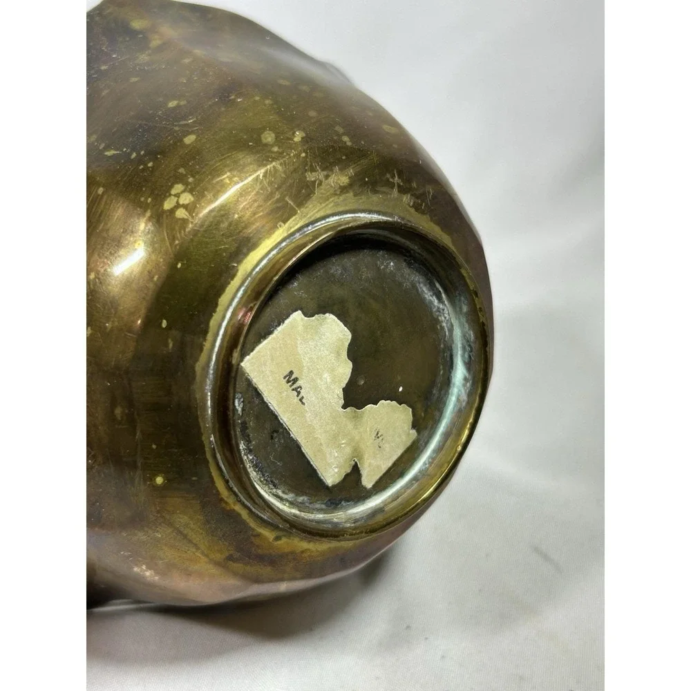 Vintage Brass Flower Shaped Bowl Dish MCM Ashtray Decorative Decor  2.5